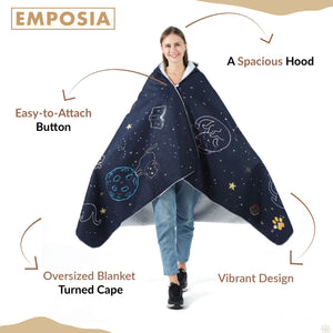 Space Cats Hooded Blanket