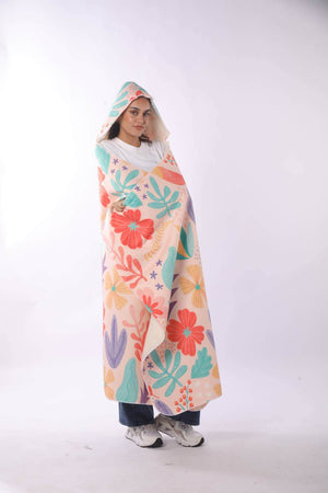 Floral Hooded Blanket
