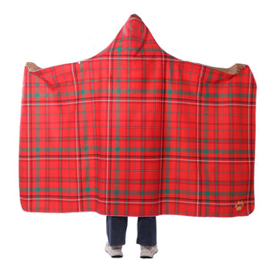 Red Plaid Hooded Blanket