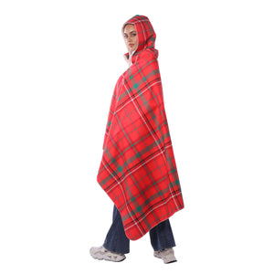 Red Plaid Hooded Blanket