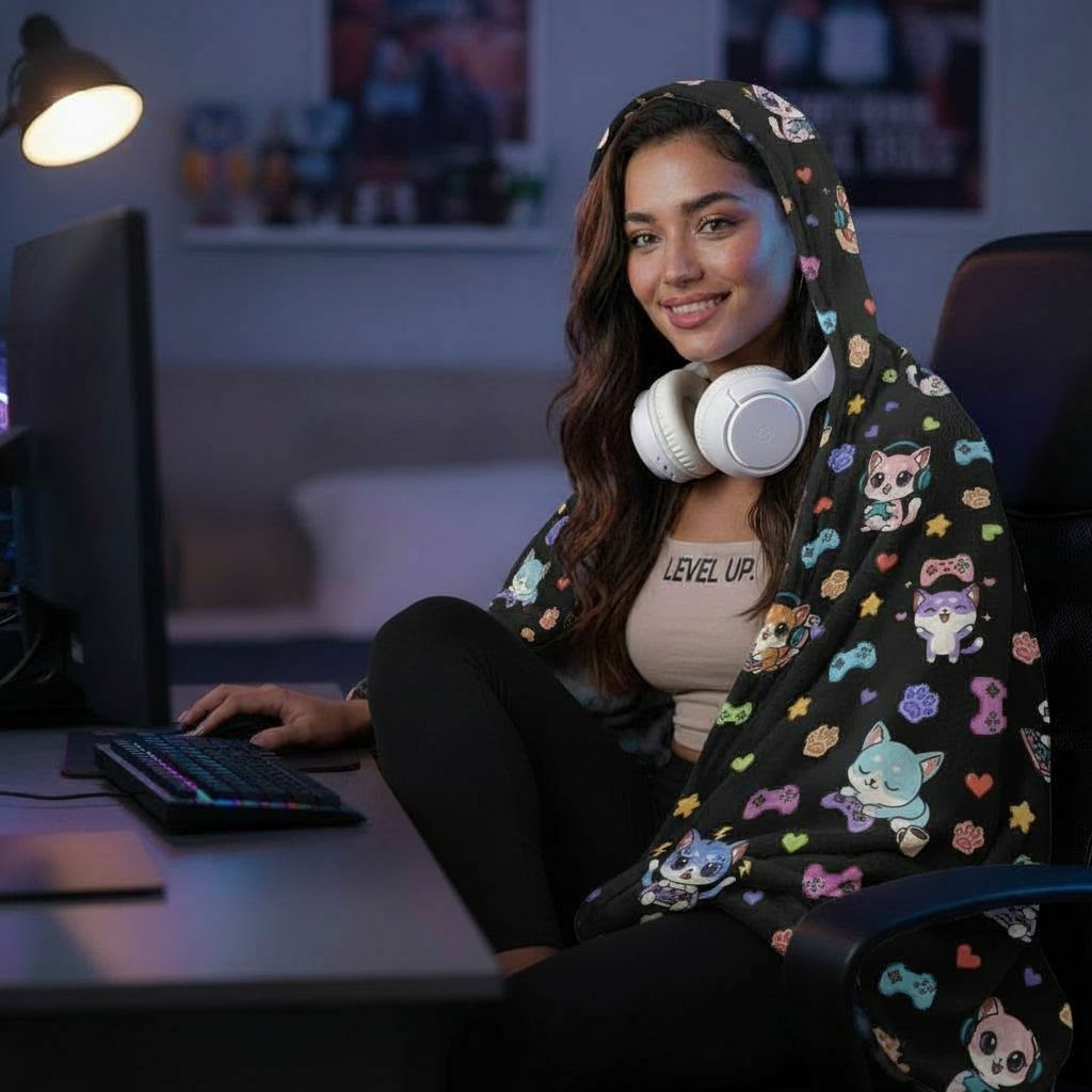 Gamer 🕹️ Hooded Blankets