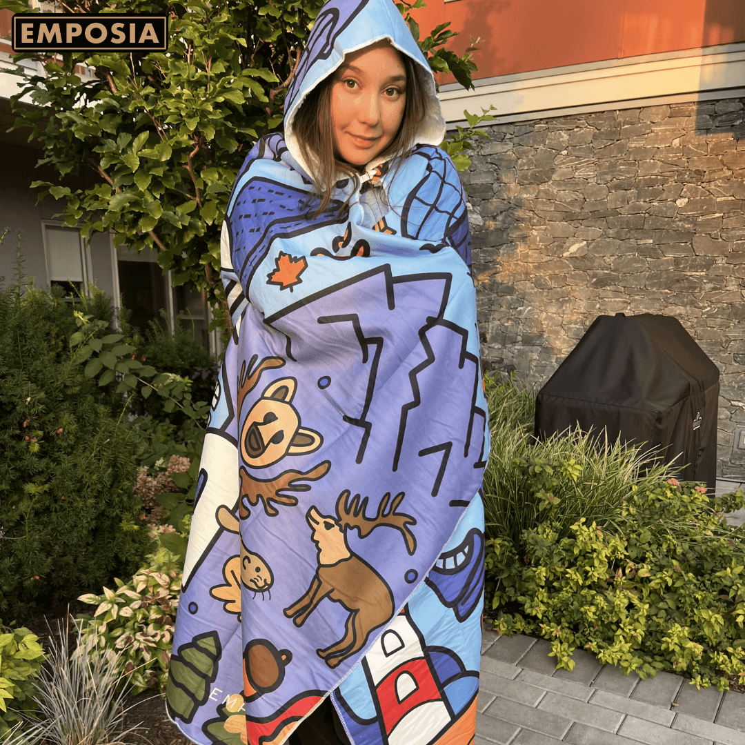 Canada Hooded Blanket Famous Canadian Attractions Souvenir Gift