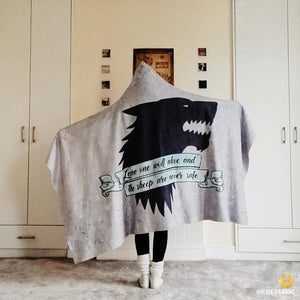 lone wolf emposia bookish hooded blanket for book lovers